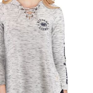 NWT Penn State Nittany Lions Pressbox Gray Space Dye Lace Up Shirt Sz Medium